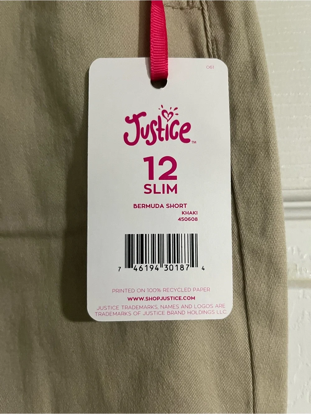 Justice Girls Khaki Tan Bermuda Shorts